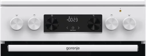Плита Gorenje електрична склокерамічна, 70л, 50x60см, дисплей, приготування з паром, програматор, білий
