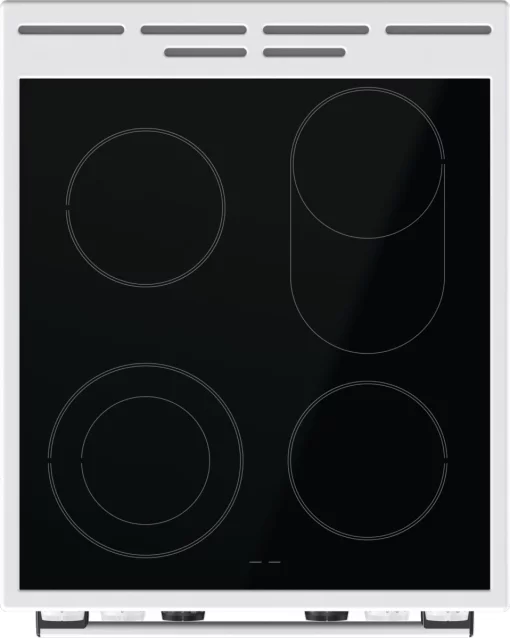 Плита Gorenje електрична склокерамічна, 70л, 50x60см, дисплей, приготування з паром, програматор, білий