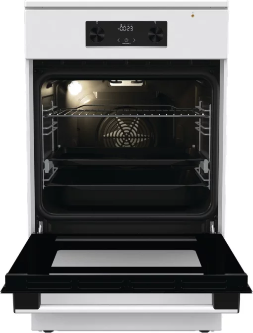 Плита Gorenje електрична індукційна, 70л, 50x60см, дисплей, програматор IconLed, поєднання конфорок, білий