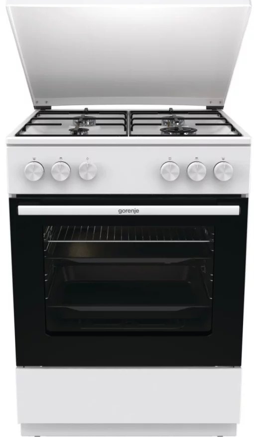 Плита Gorenje  газова, 72л, 60x60см, емальовані, з кришкою, білий