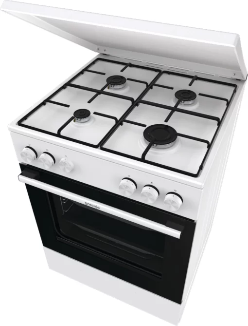 Плита Gorenje  газова, 72л, 60x60см, емальовані, з кришкою, білий