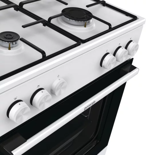 Плита Gorenje  газова, 72л, 60x60см, емальовані, з кришкою, білий
