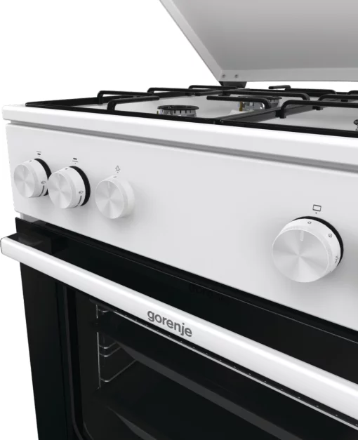 Плита Gorenje  газова, 72л, 60x60см, емальовані, з кришкою, білий