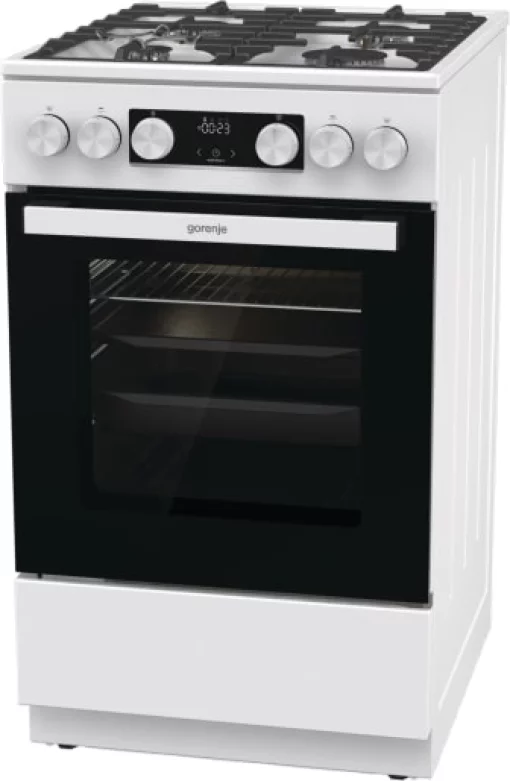 Плита Gorenje газова, 67л, 50x60см, дисплей, IconLed, чавун, білий