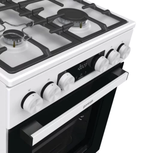 Плита Gorenje газова, 67л, 50x60см, дисплей, IconLed, чавун, білий