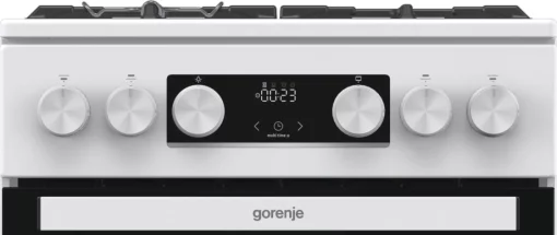 Плита Gorenje газова, 67л, 50x60см, дисплей, IconLed, чавун, білий