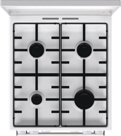 Плита Gorenje комбінована, 68л, 50x60см, емальовані реш, з кришкою, білий