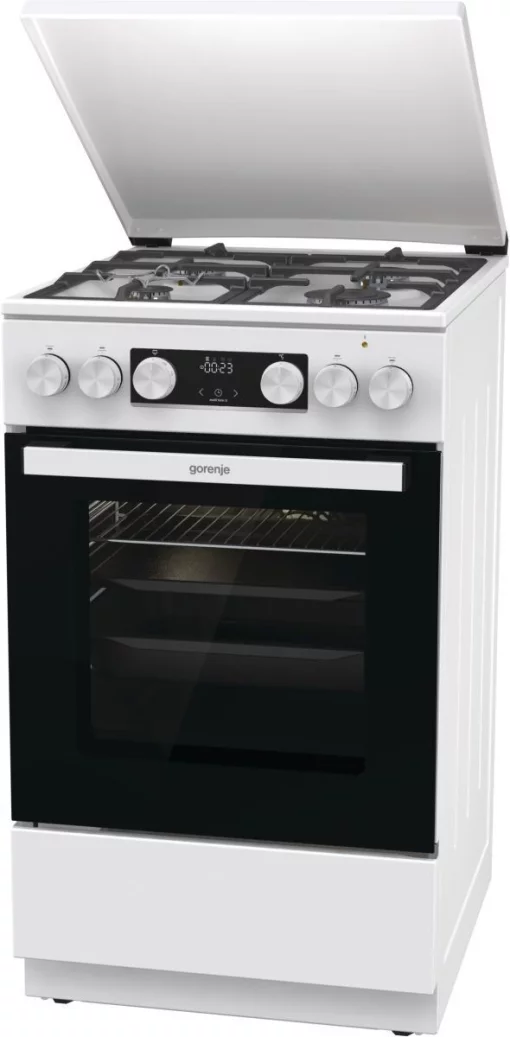 Плита Gorenje комбінована, 70л, 50x60см, IconLed, чавун, з кришкою, білий