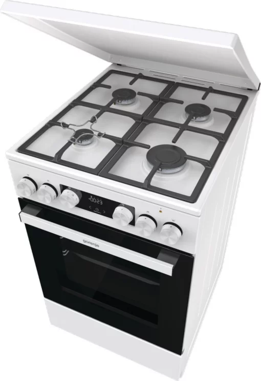 Плита Gorenje комбінована, 70л, 50x60см, IconLed, чавун, з кришкою, білий
