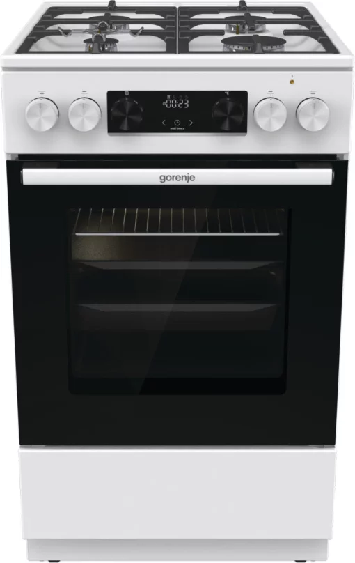 Плита Gorenje комбінована, 70л, 50x60см, дисплей, IconLed, чавун, білий