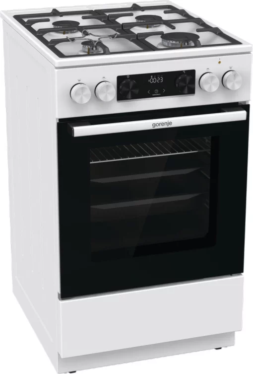 Плита Gorenje комбінована, 70л, 50x60см, дисплей, IconLed, чавун, білий
