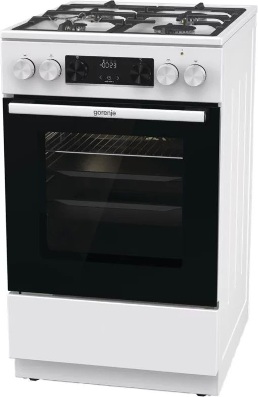 Плита Gorenje комбінована, 70л, 50x60см, дисплей, IconLed, чавун, білий