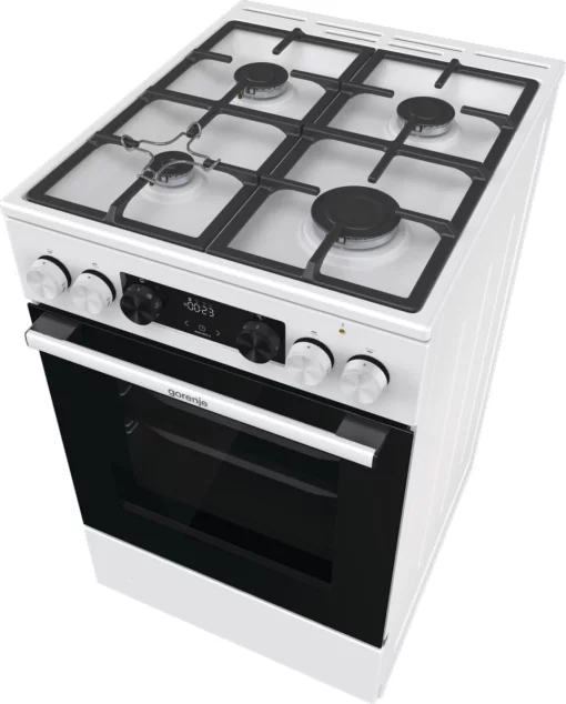 Плита Gorenje комбінована, 70л, 50x60см, дисплей, IconLed, чавун, білий