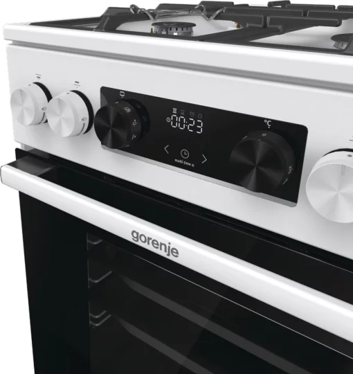 Плита Gorenje комбінована, 70л, 50x60см, дисплей, IconLed, чавун, білий