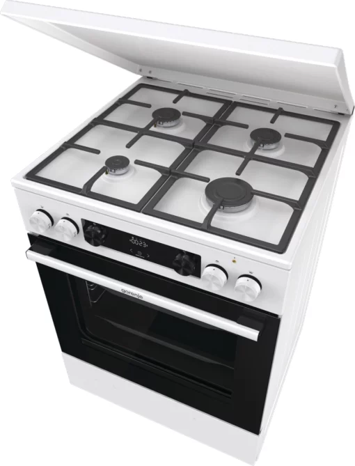 Плита Gorenje комбінована, 71л, 60x60см, дисплей, IconLed, чавун, білий