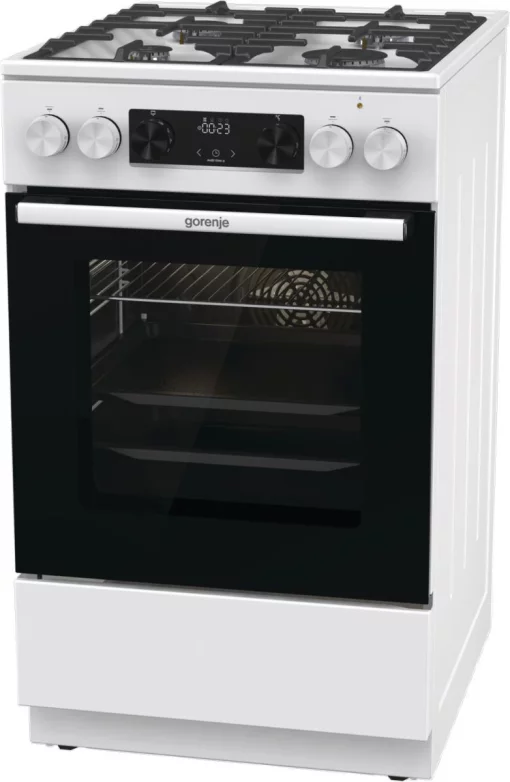 Плита Gorenje комбінована, 70л, 50x60см, дисплей, чавун, білий
