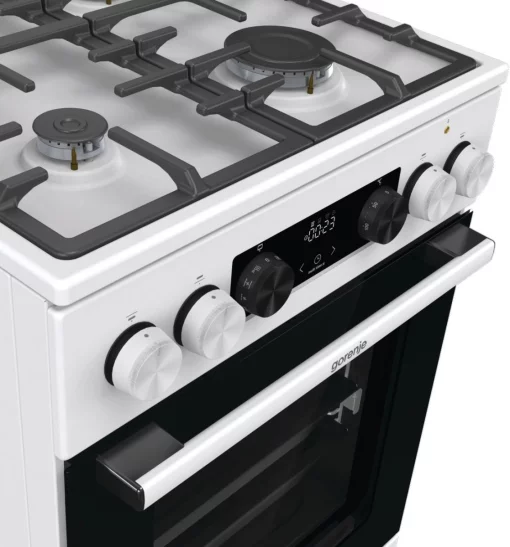 Плита Gorenje комбінована, 70л, 50x60см, дисплей, чавун, білий