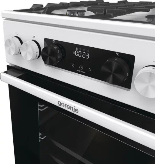 Плита Gorenje комбінована, 70л, 50x60см, дисплей, чавун, білий