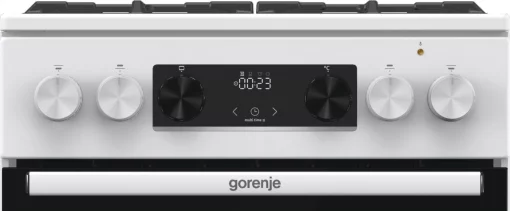 Плита Gorenje комбінована, 70л, 50x60см, дисплей, чавун, білий