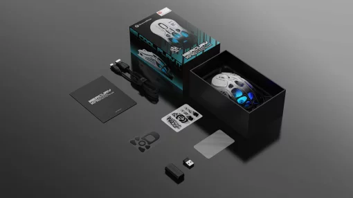 Миша GravaStar Mercury M1 Pro, BT/WL/USB-A, RGB, чорно-білий