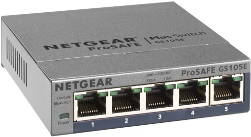 Комутатор NETGEAR GS105E 5xGE, WebSmart