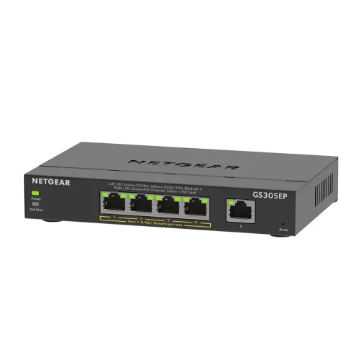 Комутатор NETGEAR GS305EP 5xGE (4xPoE), 63Вт, WebSmart