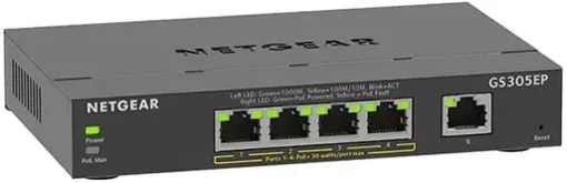 Комутатор NETGEAR GS305EP 5xGE (4xPoE), 63Вт, WebSmart