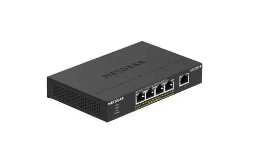 Комутатор NETGEAR GS305PP 5xGE (4xPoE), 83Вт, Некерований