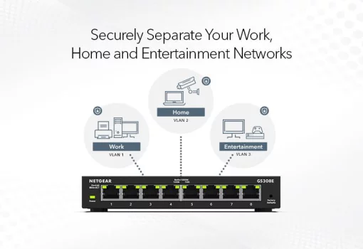 Комутатор NETGEAR GS308E 8xGE, WebSmart