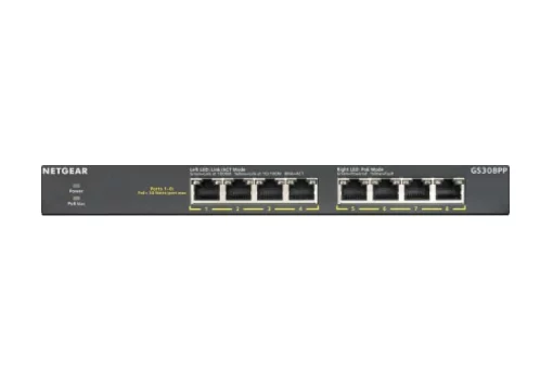 Комутатор NETGEAR GS308PP 8xGE PoE, 83Вт, Некерований
