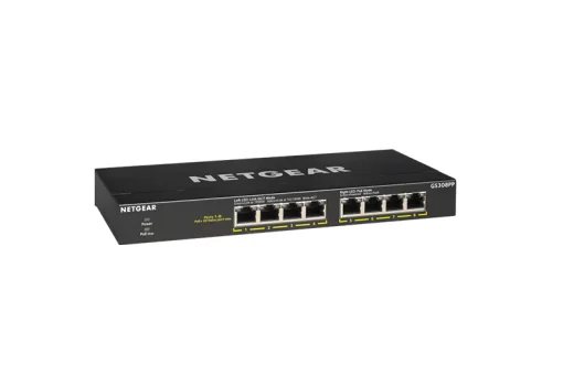 Комутатор NETGEAR GS308PP 8xGE PoE, 83Вт, Некерований