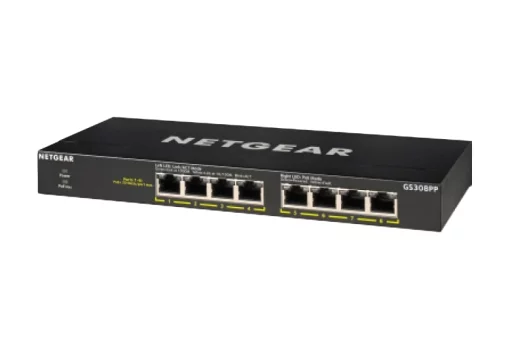 Комутатор NETGEAR GS308PP 8xGE PoE, 83Вт, Некерований