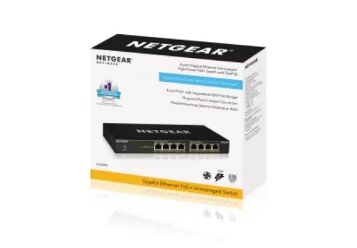Комутатор NETGEAR GS308PP 8xGE PoE, 83Вт, Некерований