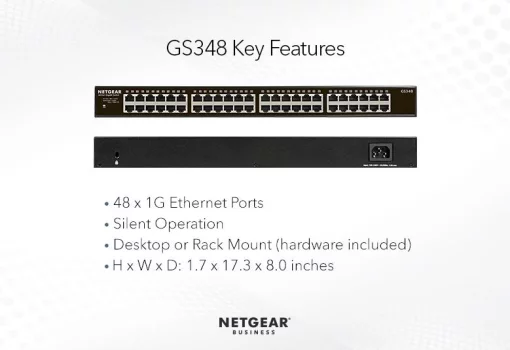 Комутатор NETGEAR GS348 48xGE, Некерований