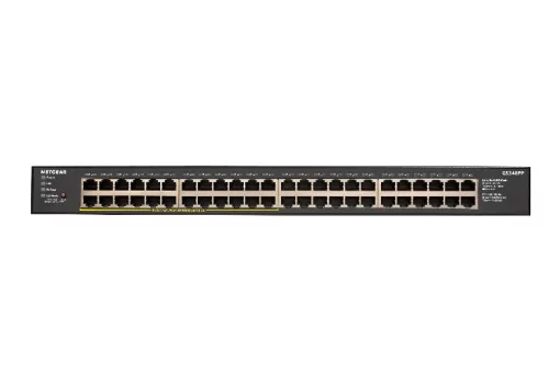 Комутатор NETGEAR GS348PP 48xGE (24xPoE), 380Вт, Некерований