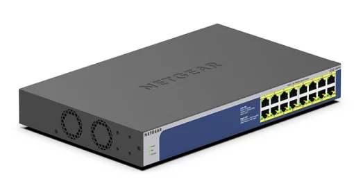 Комутатор NETGEAR GS516PP 16xGE PoE, 260Вт, некерований