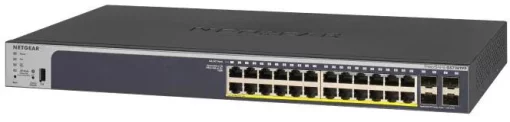 Комутатор NETGEAR GS728TPP 24xGE PoE, 4xSFP, 384Вт, Керований L2