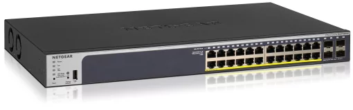 Комутатор NETGEAR GS728TPP 24xGE PoE, 4xSFP, 384Вт, Керований L2