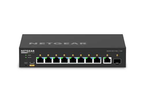 Комутатор NETGEAR M4250-9G1F-PoE+ (GSM4210PD), 8x1GE PoE+(110Вт), 1x1GE, 1xSFP, AV Line  керований L2