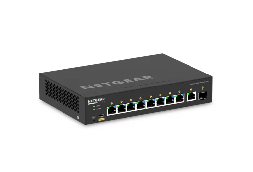 Комутатор NETGEAR M4250-9G1F-PoE+ (GSM4210PD), 8x1GE PoE+(110Вт), 1x1GE, 1xSFP, AV Line  керований L2