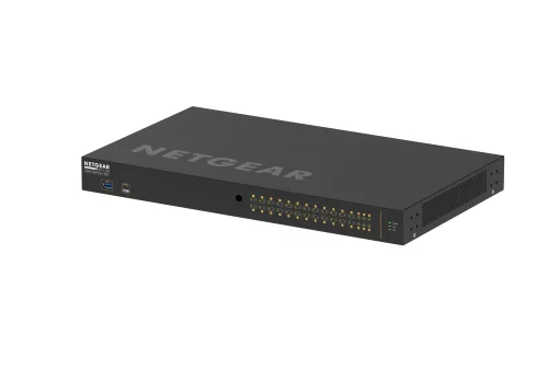 Комутатор NETGEAR M4250-26G4F-PoE+ (GSM4230P), 26xGE (24xPoE), 4xSFP, 300Вт, AV Line, Керований L2
