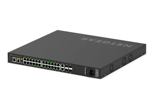 Комутатор NETGEAR M4250-26G4XF-PoE+ (GSM4230PX), 24x1GE PoE+ (480Вт), 2x1GE, 4xSFP+, AV Line керований L2