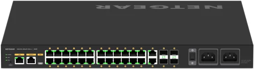 Комутатор NETGEAR M4250-26G4F-PoE++ (GSM4230UP), 24x1GE Ultra90 PoE++ (1400Вт), 2x1GE, 4xSFP, AV Line керований L2