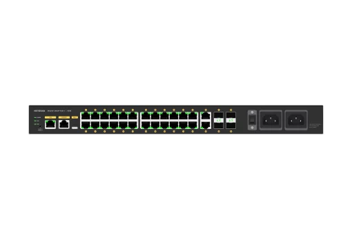 Комутатор NETGEAR M4250-26G4F-PoE++ (GSM4230UP), 24x1GE Ultra90 PoE++ (1400Вт), 2x1GE, 4xSFP, AV Line керований L2