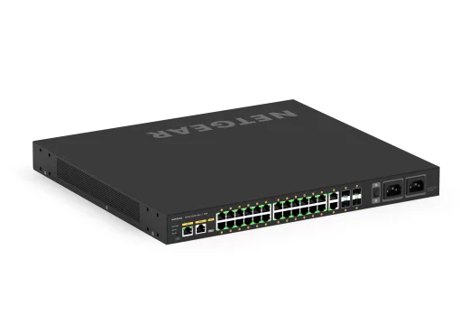 Комутатор NETGEAR M4250-26G4F-PoE++ (GSM4230UP), 24x1GE Ultra90 PoE++ (1400Вт), 2x1GE, 4xSFP, AV Line керований L2