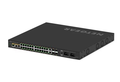 Комутатор NETGEAR M4250-26G4F-PoE++ (GSM4230UP), 24x1GE Ultra90 PoE++ (1400Вт), 2x1GE, 4xSFP, AV Line керований L2