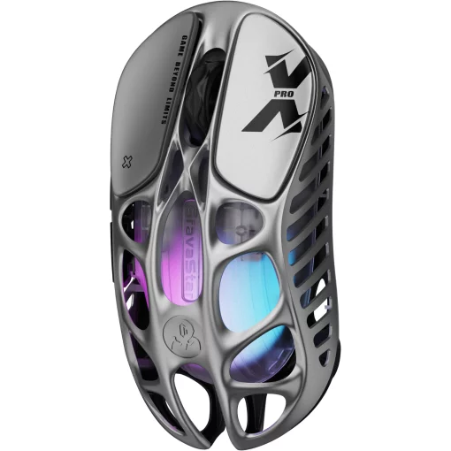 Миша GravaStar Mercury X Pro, 8K, BT/WL/USB-A, RGB, сірий