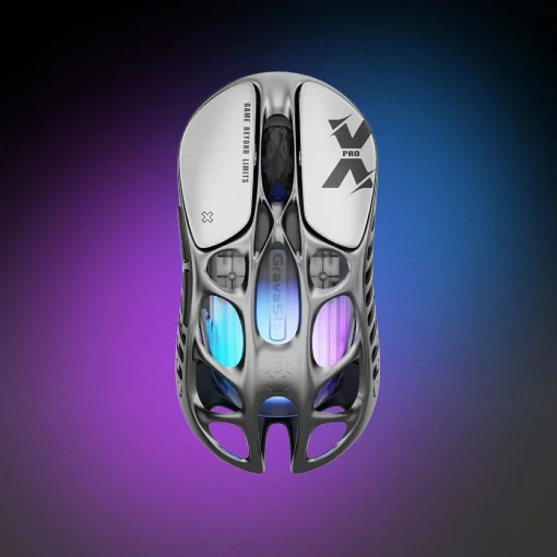 Миша GravaStar Mercury X Pro, 8K, BT/WL/USB-A, RGB, сірий