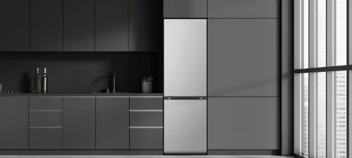 Холодильник LG з нижн. мороз., 186x60х68, холод.відд.-234л, мороз.відд.-107л, 2дв., А++, NF, інв., диспл внутр., зона св-ті, сріблястий