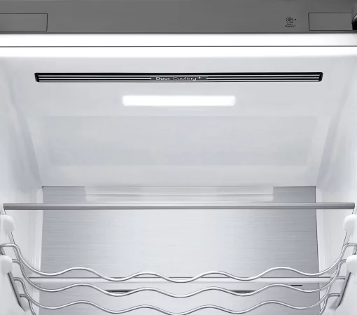 Холодильник LG з нижн. мороз., 203x60х68, холод.відд.-277л, мороз.відд.-107л, 2дв., А++, NF, інв., диспл зовн., Fresh Сonverter, Metal Fresh, сріблястий